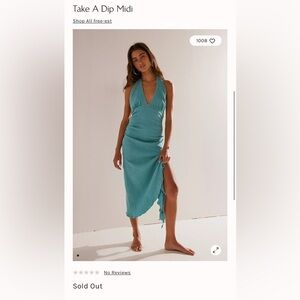 Free People Take A Dip Teal Midi Dress! NWOT. Size various